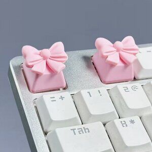 Cute Pink Ribbon Bow Kawaii Artisan Keycap for OEM Mechanical Keyboard